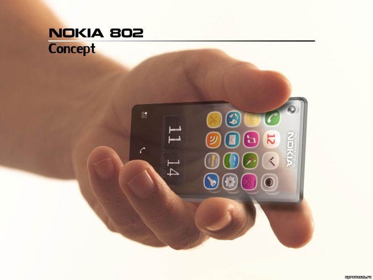 Концепт прозрачного телефона Nokia 802