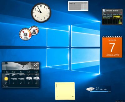 Боковая панель Windows и мини-приложения